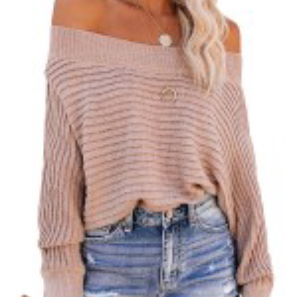 SUPER SALE!!  Off the shoulder ribbed sweater